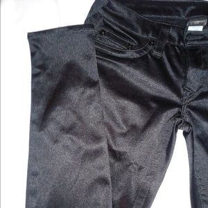 TRUE RELIGION BLACK SATIN SKINNY PANT (RARE)
